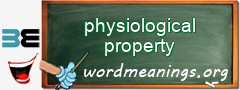 WordMeaning blackboard for physiological property